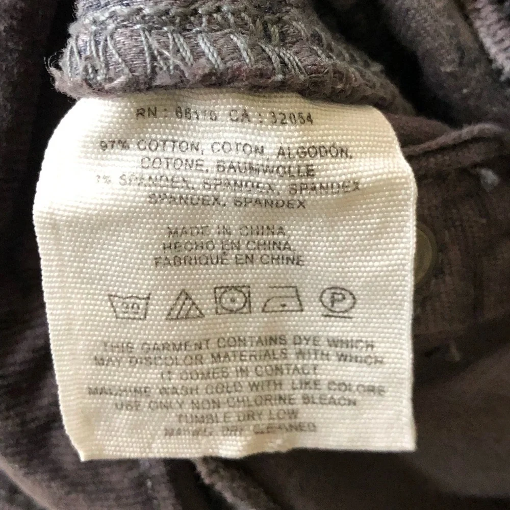 PILCRO x ANTHROPOLOGIE Stet Fit Skinny Gray Corduroys Size 28